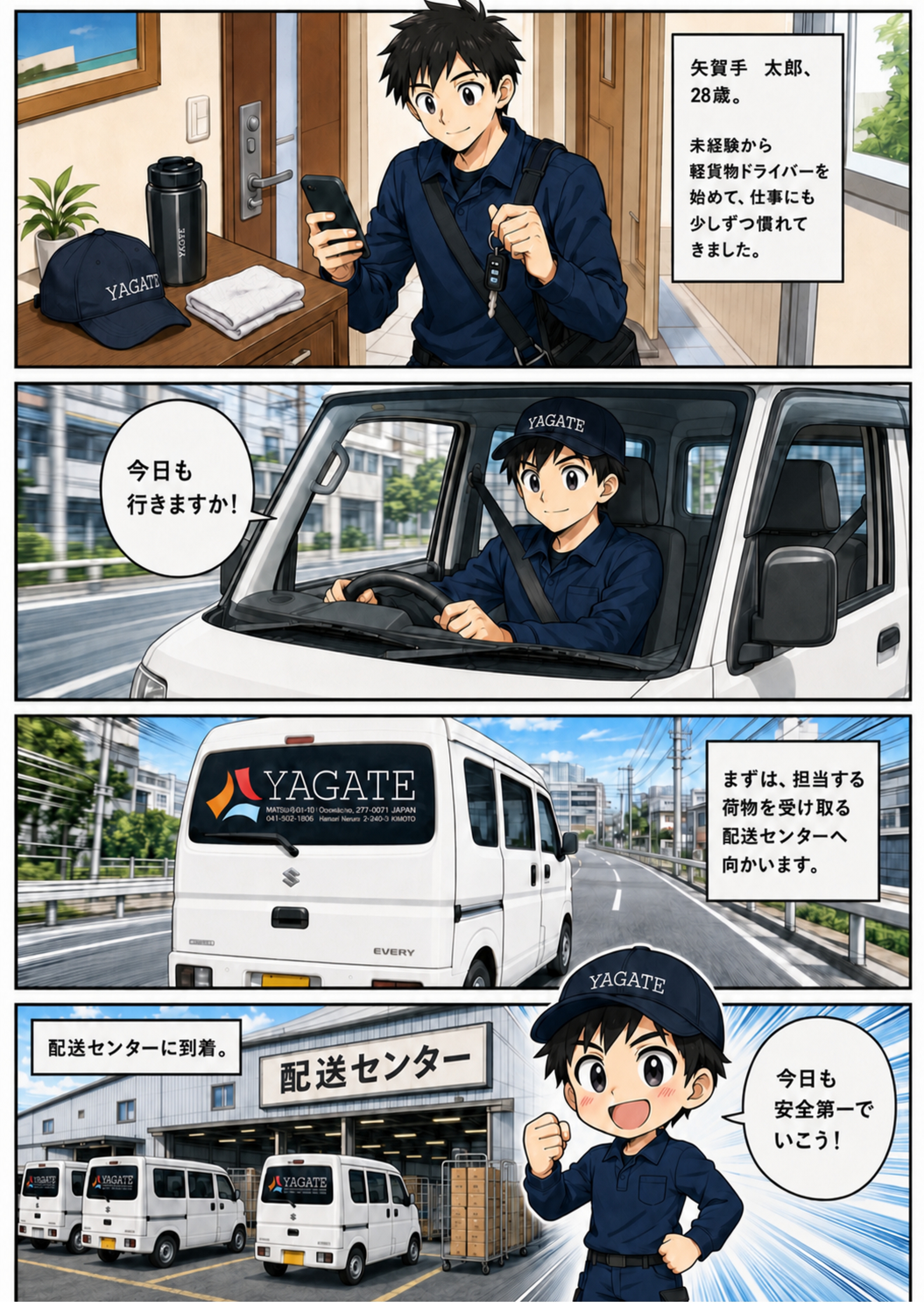 軽貨物配送の株式会社ヤガテ求人応募サイト漫画で学ぶ軽貨物配送1