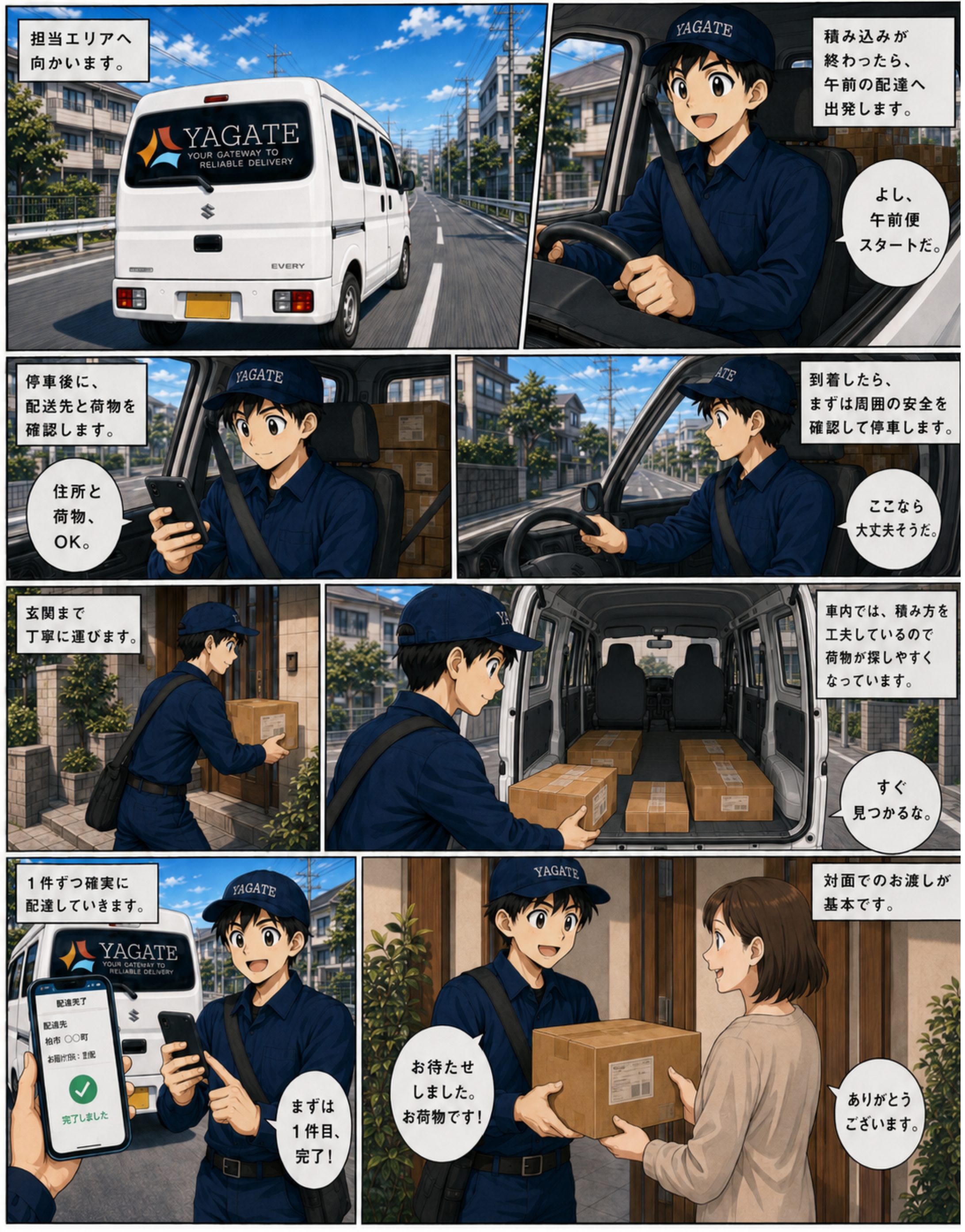 軽貨物配送の株式会社ヤガテ求人応募サイト漫画で学ぶ軽貨物配送3