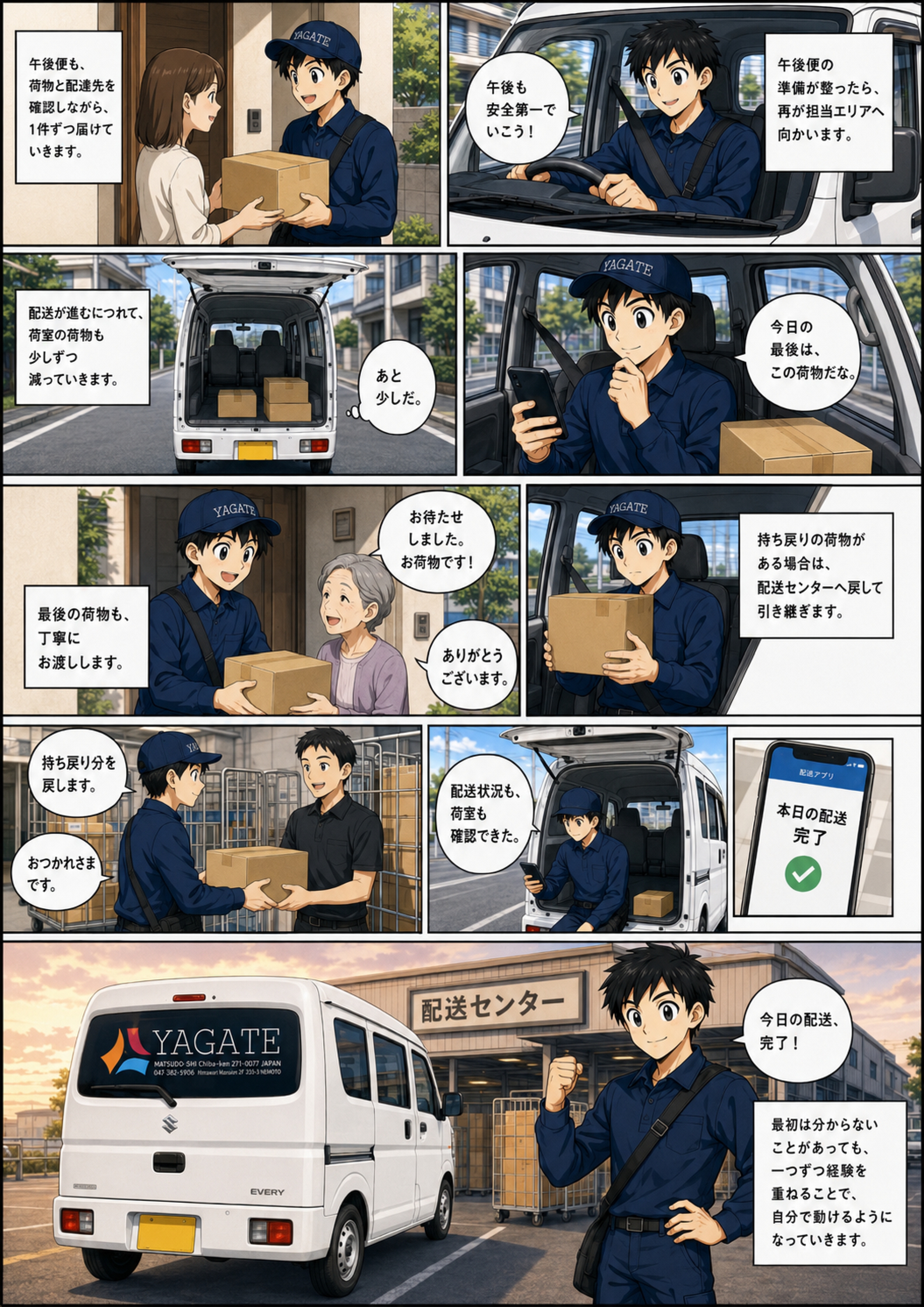 軽貨物配送の株式会社ヤガテ求人応募サイト漫画で学ぶ軽貨物配送8